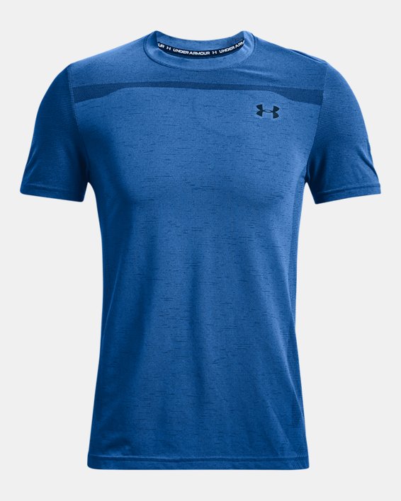 Men's UA Seamless Short Sleeve, Blue, pdpMainDesktop image number 4